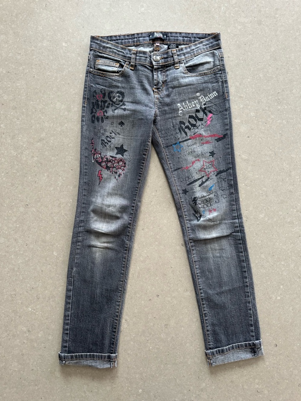 Abbey Dawn Y2K Graffiti Jeans